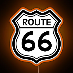 Route 66 Sign RGB neon sign orange