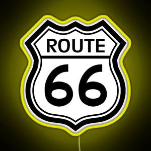 Route 66 Sign RGB neon sign yellow