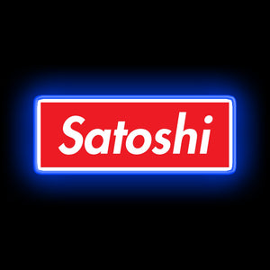 Satoshi Red and White neon sign