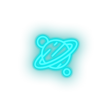 Load image into Gallery viewer, ice_blue saturn led adventure astronomy outer space planet saturn saturn ring space neon factory