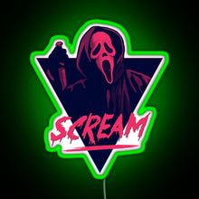 Load image into Gallery viewer, Scream movie 80s design RGB neon sign green