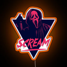 Load image into Gallery viewer, Scream movie 80s design RGB neon sign orange