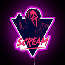 Load image into Gallery viewer, Scream movie 80s design RGB neon sign  pink