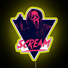 Load image into Gallery viewer, Scream movie 80s design RGB neon sign yellow