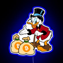 Load image into Gallery viewer, Scrooge Save Bitcoin RGB neon sign blue