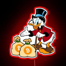 Load image into Gallery viewer, Scrooge Save Bitcoin RGB neon sign red