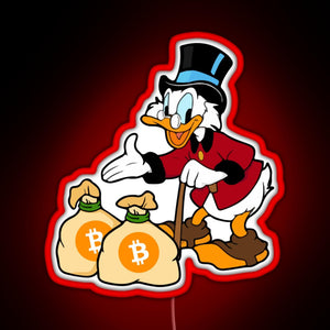Scrooge Save Bitcoin RGB neon sign red