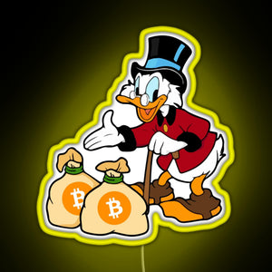 Scrooge Save Bitcoin RGB neon sign yellow