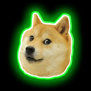 Shibe doge face neon sign