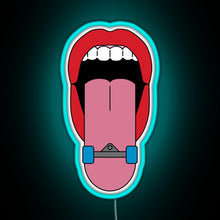Load image into Gallery viewer, Skateboard Tongue RGB neon sign lightblue 