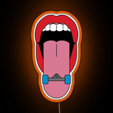 Load image into Gallery viewer, Skateboard Tongue RGB neon sign orange