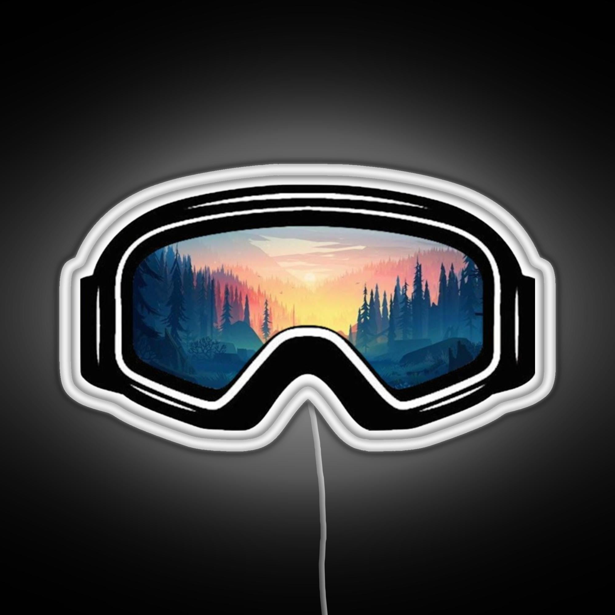 ski goggles neon Ski Goggles Trees In The Sunset Design Rgb Neon Sign – Neon Factory
