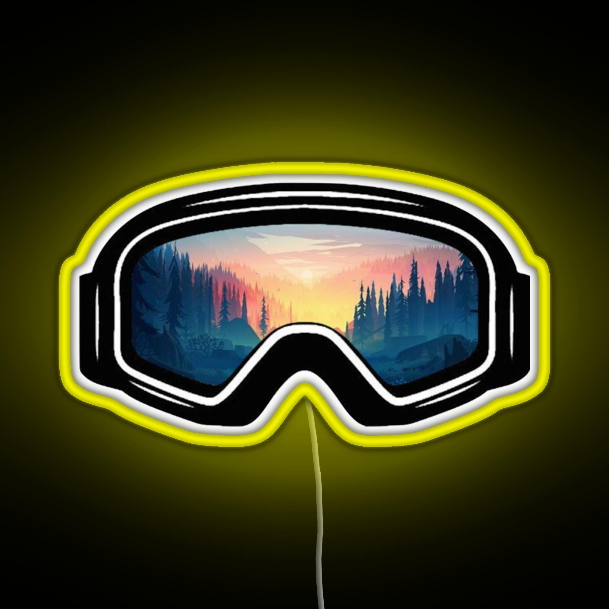 neon ski goggles Ski Goggles Trees In The Sunset Design Rgb Neon Sign – Neon Factory