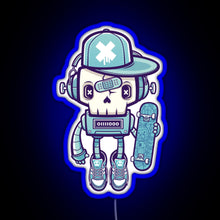 Load image into Gallery viewer, Skull Bot RGB neon sign blue