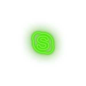 green skype social network brand logo led neon factory