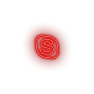 red skype social network brand logo led neon factory