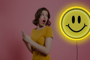 smiley emoji emoticon neon signs