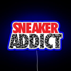 Sneaker Addict Cement RGB neon sign blue