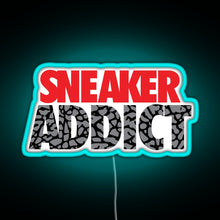 Load image into Gallery viewer, Sneaker Addict Cement RGB neon sign lightblue 