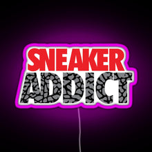 Load image into Gallery viewer, Sneaker Addict Cement RGB neon sign  pink
