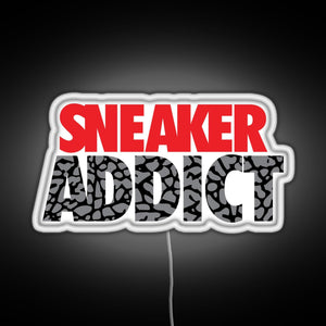 Sneaker Addict Cement RGB neon sign white 