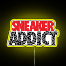 Load image into Gallery viewer, Sneaker Addict Cement RGB neon sign yellow