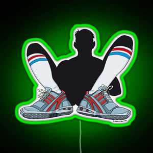 Sneaker and Sox RGB neon sign green