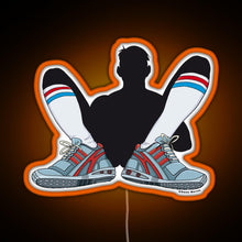 Load image into Gallery viewer, Sneaker and Sox RGB neon sign orange