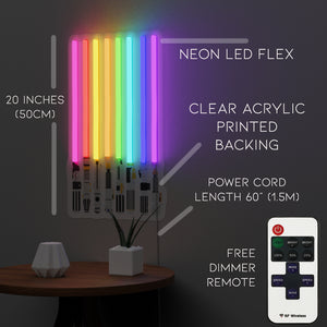 LGBT rainbow neon light sabers flag