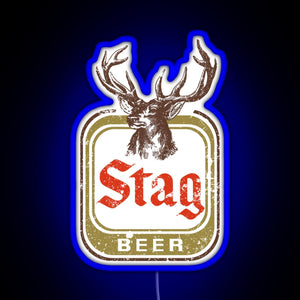 Stag Beer RGB neon sign blue