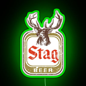 Stag Beer RGB neon sign green