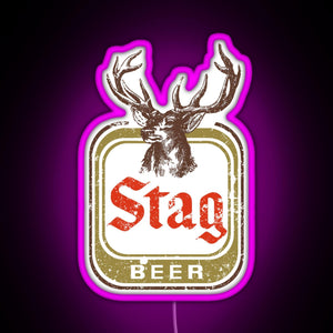 Stag Beer RGB neon sign  pink
