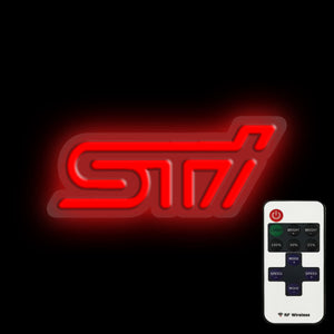 Sti logo neon light with remote