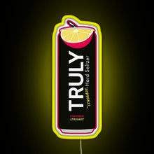 Load image into Gallery viewer, Strawberry Lemonade Truly RGB neon sign yellow