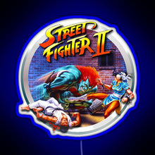 Load image into Gallery viewer, Street Fighter II RGB neon sign blue