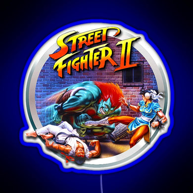 Street Fighter II RGB neon sign blue