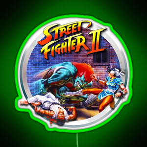 Street Fighter II RGB neon sign green