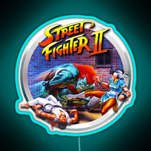 Load image into Gallery viewer, Street Fighter II RGB neon sign lightblue 
