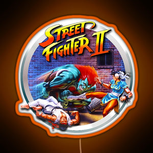 Street Fighter II RGB neon sign orange