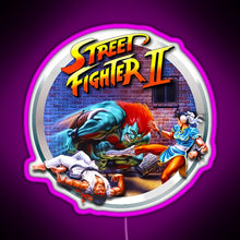 Load image into Gallery viewer, Street Fighter II RGB neon sign  pink