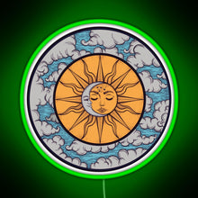 Load image into Gallery viewer, Sun and moon RGB neon sign green