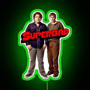 Superbad Movie RGB neon sign green