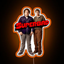 Load image into Gallery viewer, Superbad Movie RGB neon sign orange