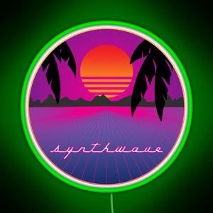 Synthwave Sunset RGB neon sign green