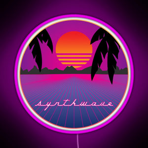 Synthwave Sunset RGB neon sign  pink