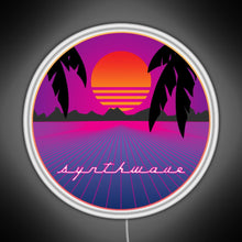 Load image into Gallery viewer, Synthwave Sunset RGB neon sign white 