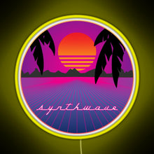 Load image into Gallery viewer, Synthwave Sunset RGB neon sign yellow