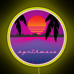 Synthwave Sunset RGB neon sign yellow