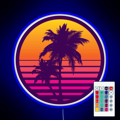 Synthwave Sunset RGB neon sign remote