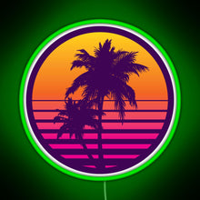 Load image into Gallery viewer, Synthwave Sunset RGB neon sign green